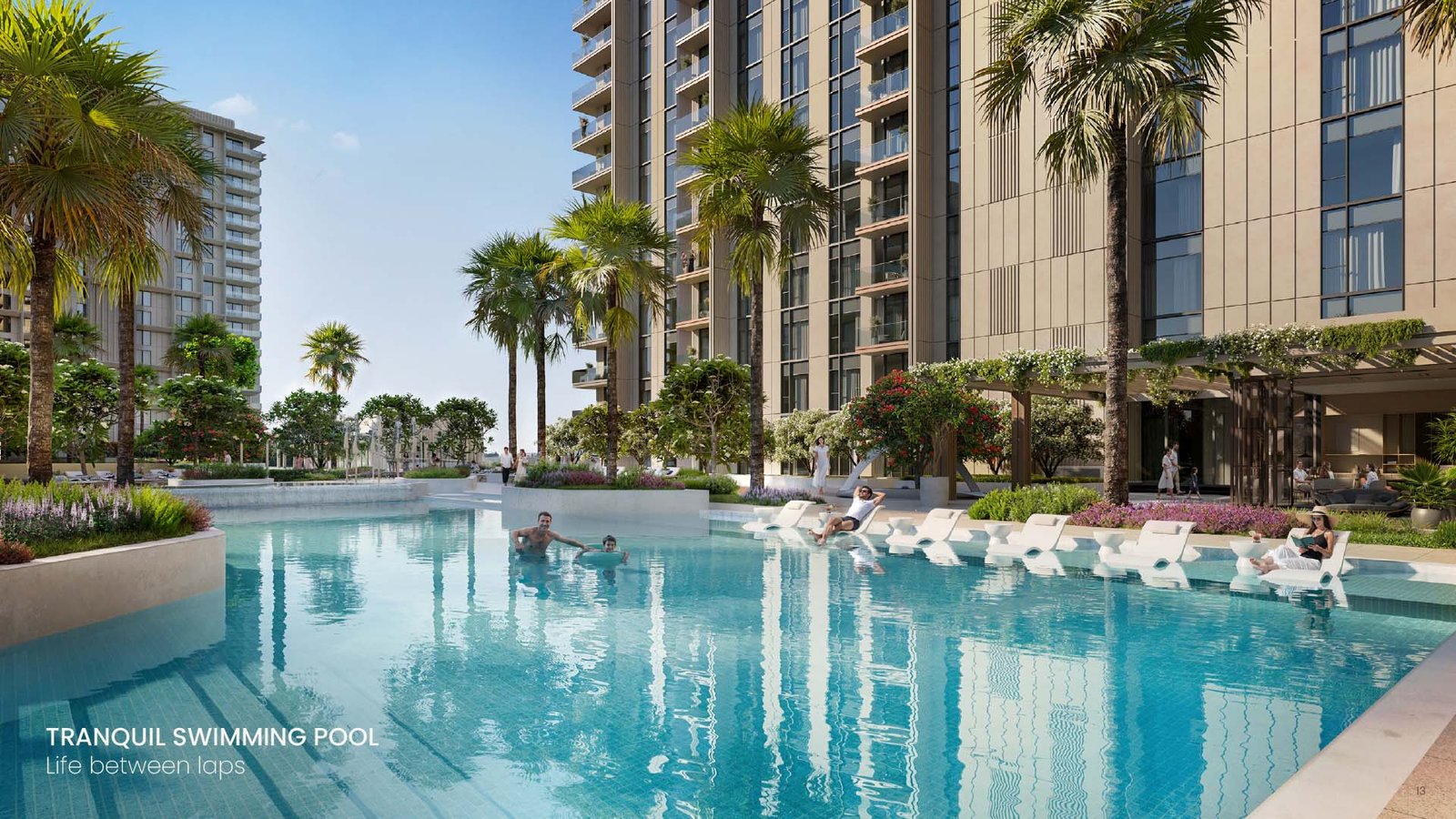 Resort-style swimming pool at Tara Park by Modon on Al Reem Island Abu Dhabi