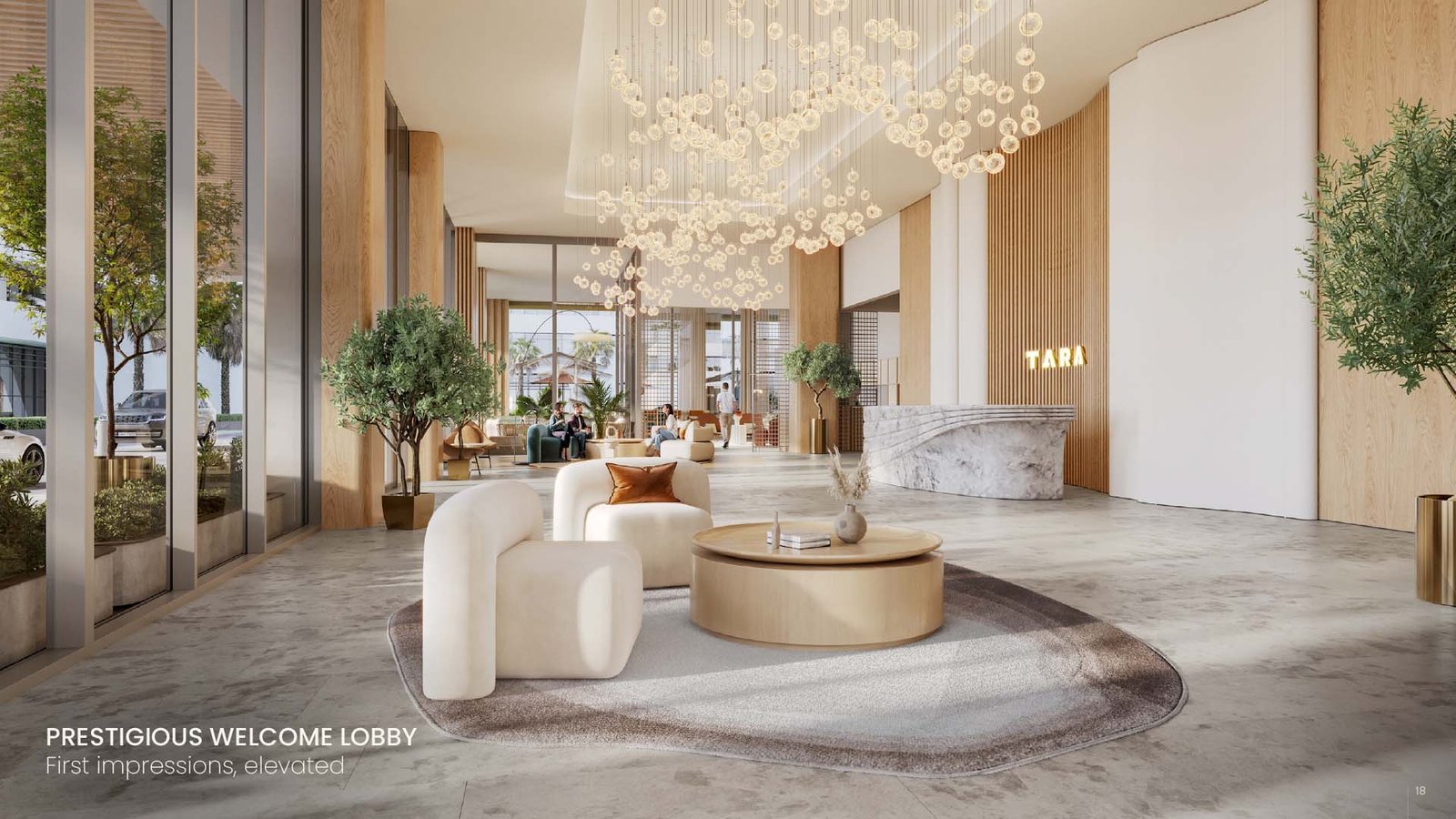 Luxury welcome lobby entrance at Tara Park by Modon on Al Reem Island Abu Dhabi