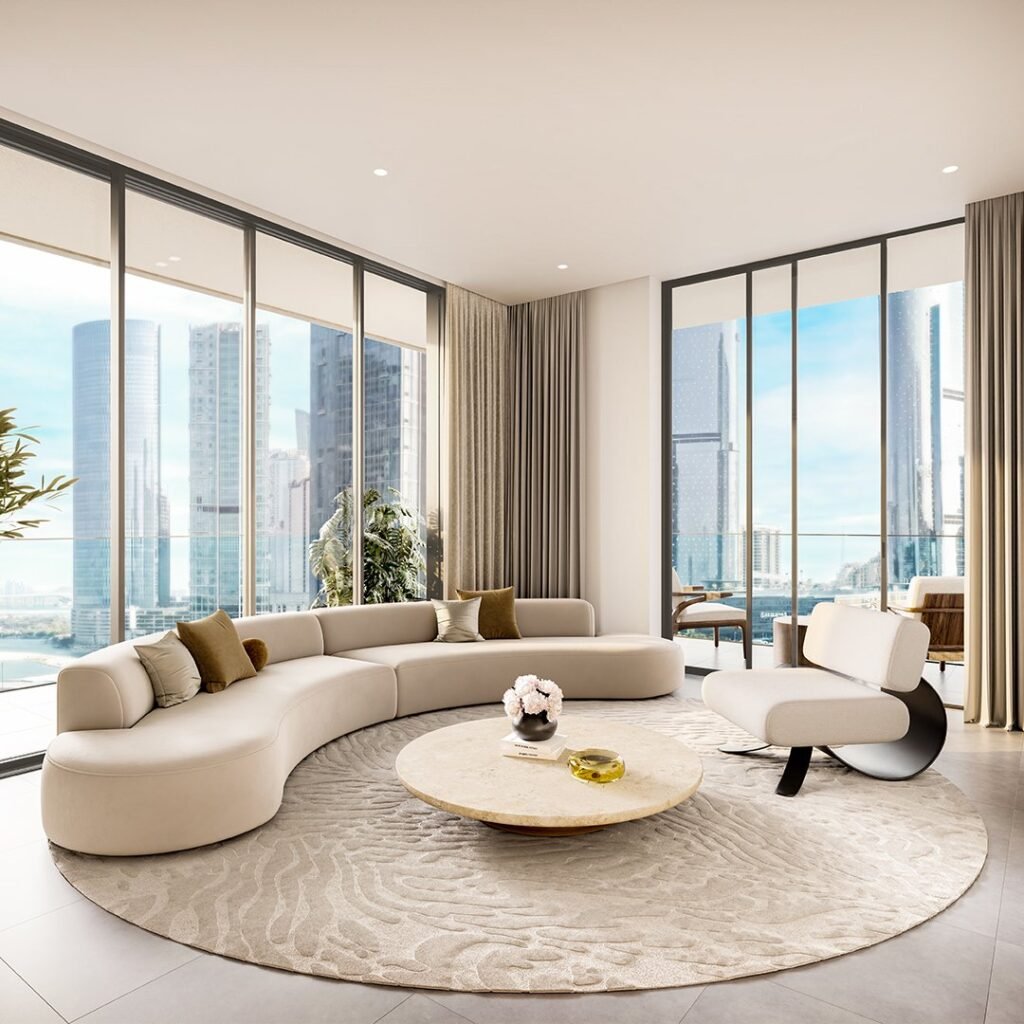 Spacious 2 bedroom living room with city views at Tara Park by Modon Reem Island Abu Dhabi